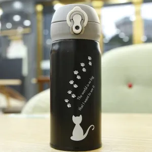 350ml Cartoon Cat Thermos Mug Cute Portable Stainless Steel Vacuum Flasks Thermal Water Bottle or Tumbler Thermocup