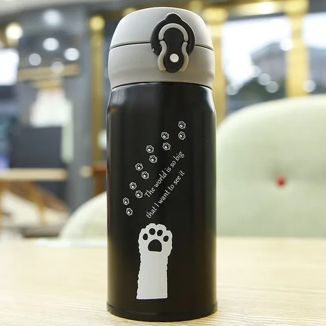 350ml Cartoon Cat Thermos Mug Cute Portable Stainless Steel Vacuum Flasks Thermal Water Bottle or Tumbler Thermocup
