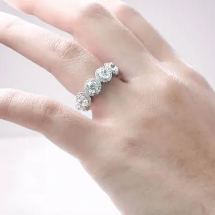 3ct Simulated Diamonds Round Cut Halo Ring