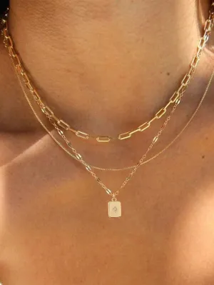 3pcs Gold Geometric Chain Cubic Zirconia Pendant