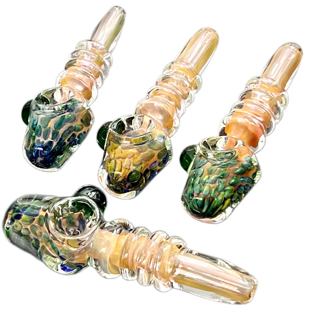 4.5" Decorative Rings Glass Hand Bowl -  Design May Vary - (1, 5, OR 10 Count)