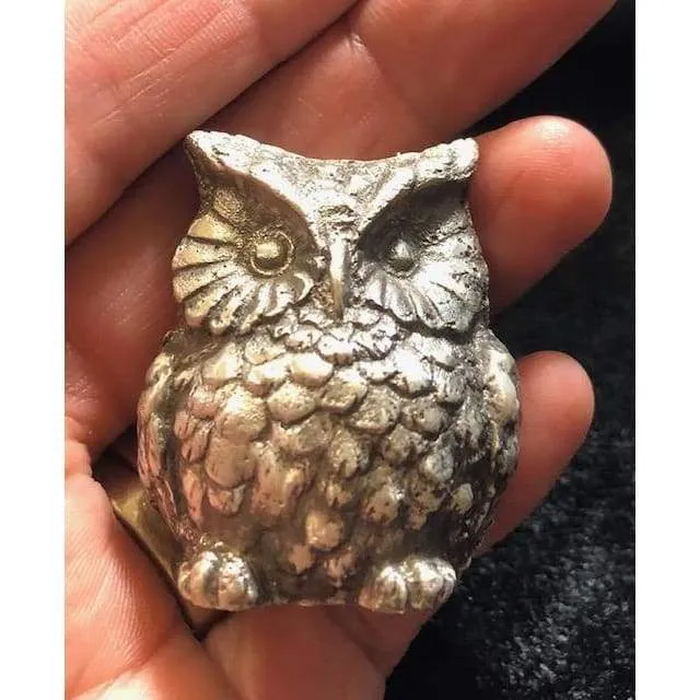 5.3 Troy Oz MK BarZ "Wise Owl" Statue 3D Sand Cast  .999 FS