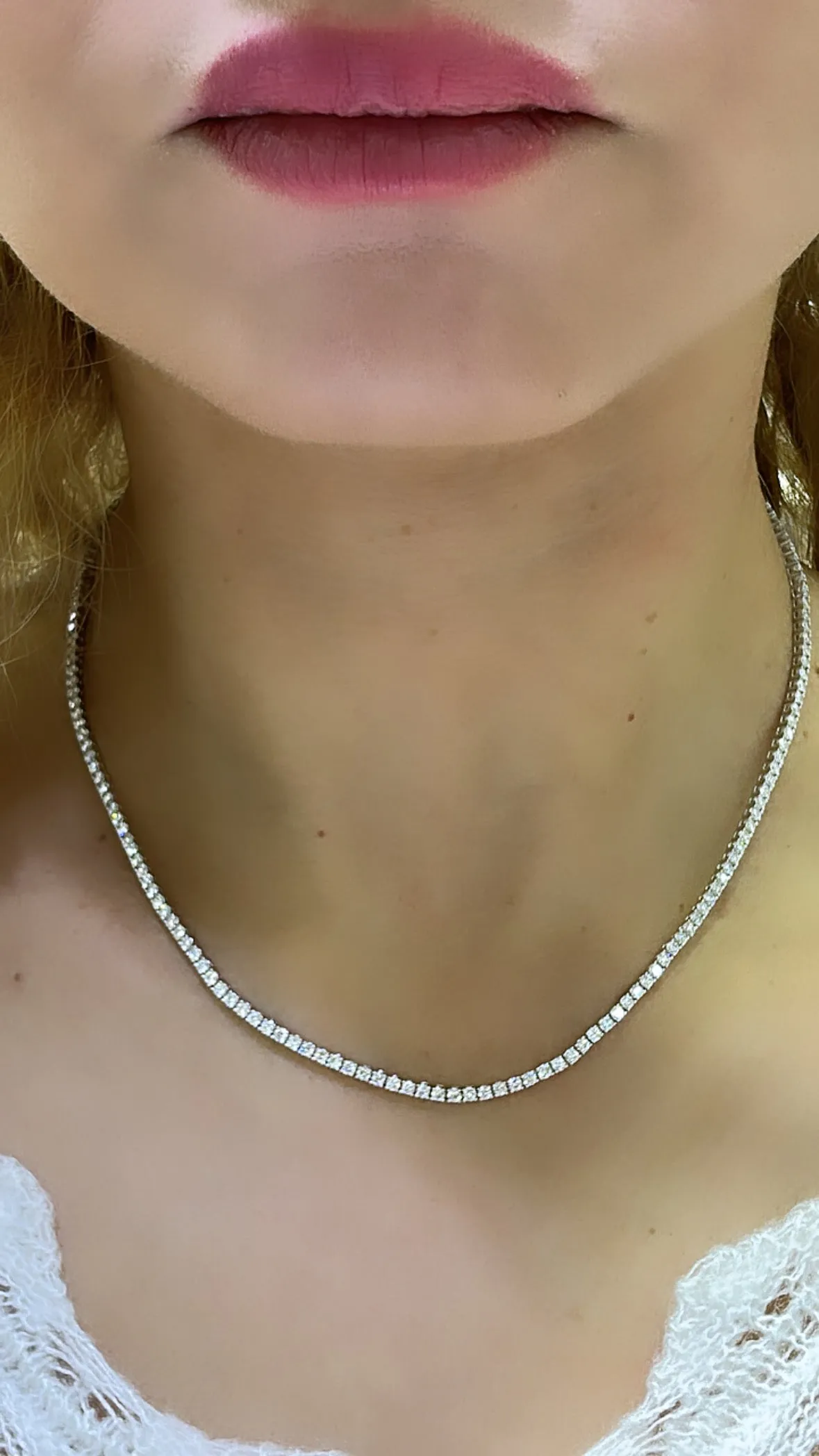 5.38ct tw Diamond Riviera Line Tennis Statement Necklace