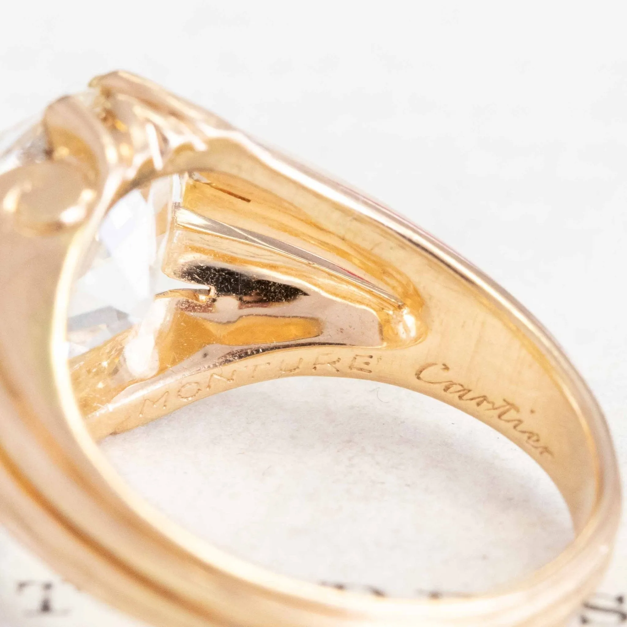 5.51ct Antique "Monture Cartier" Old Mine Cut Diamond Solitaire French