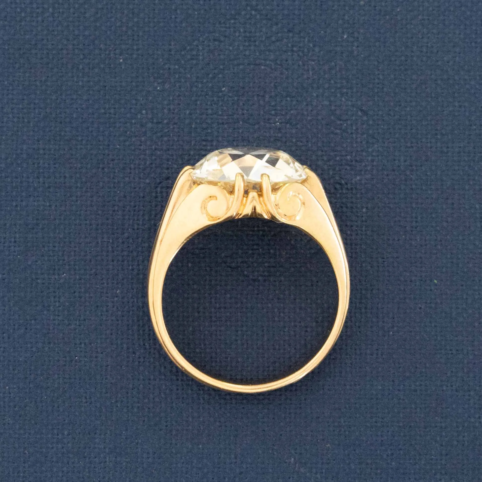 5.51ct Antique "Monture Cartier" Old Mine Cut Diamond Solitaire French