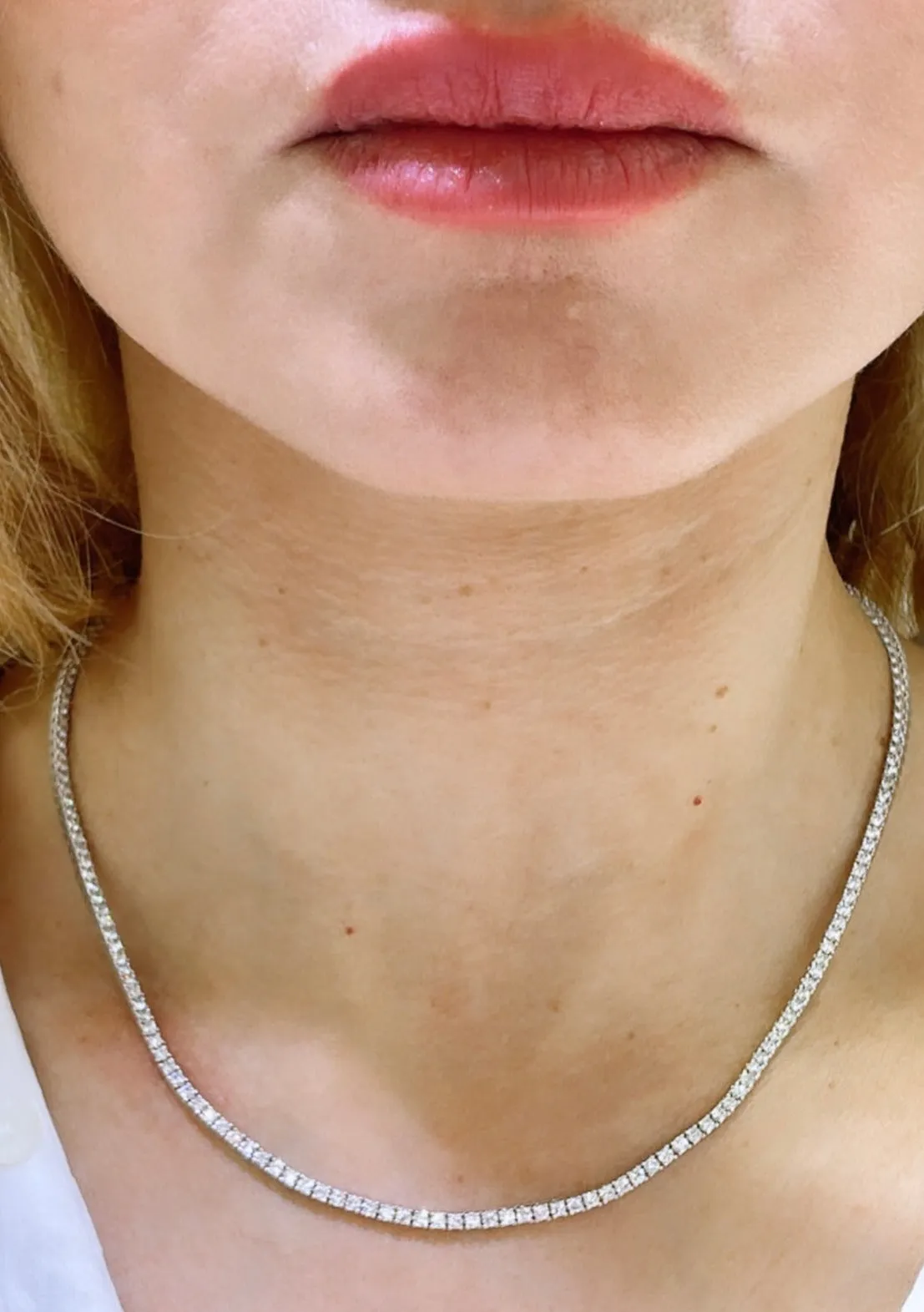 6.01ct tw Lab Diamond Riviera Line Tennis Statement Necklace