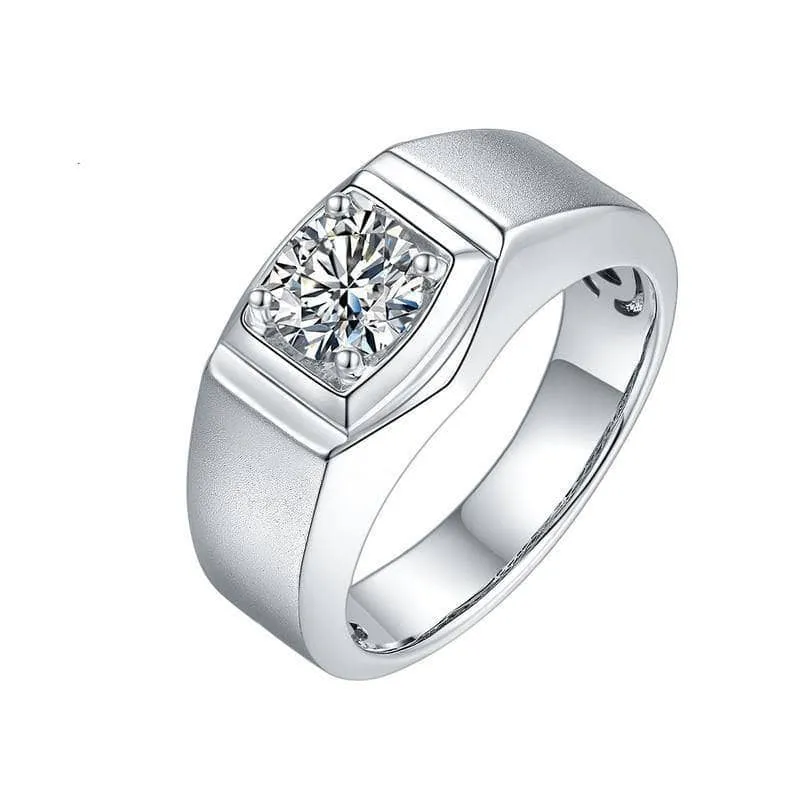 6.5mm 1Ct D Color Diamond Men's Ring