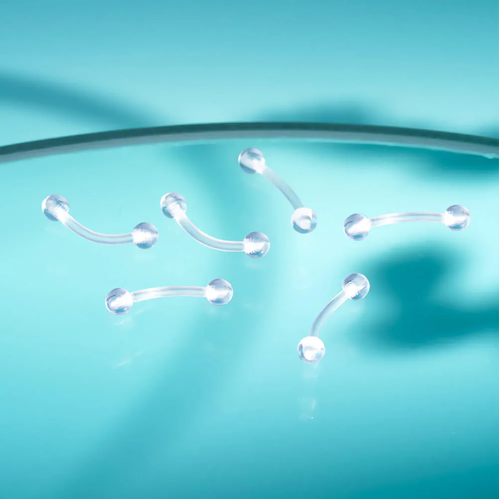 6PCS 16G Acrylic Curved Rook Ring Eyebrow Rings Retainer