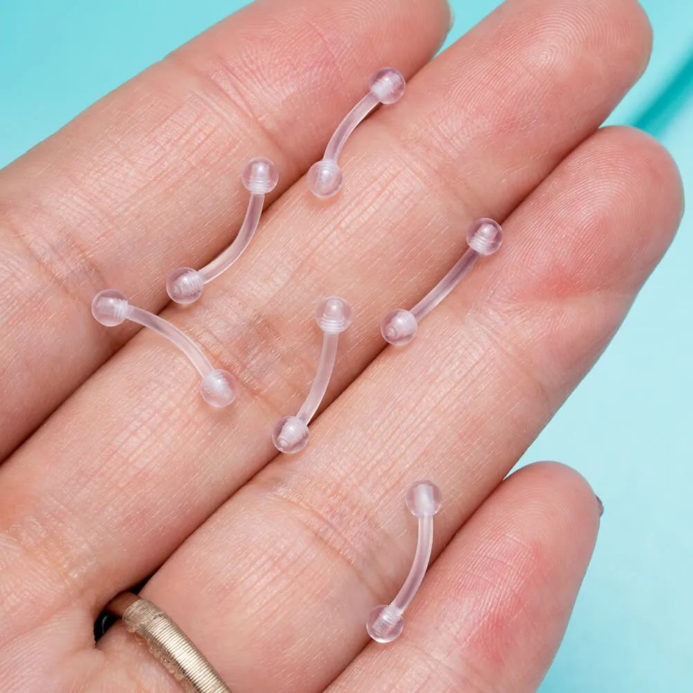 6PCS 16G Acrylic Curved Rook Ring Eyebrow Rings Retainer