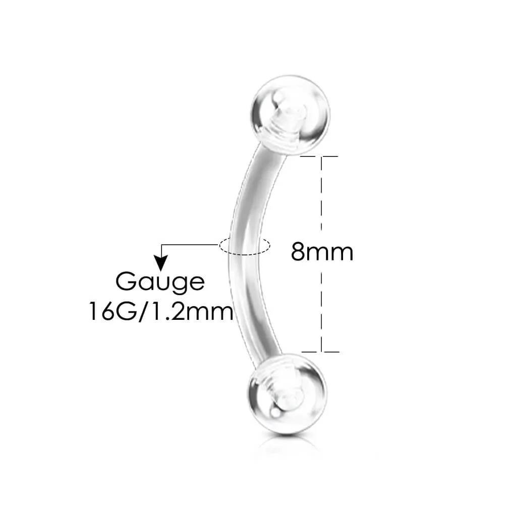 6PCS 16G Acrylic Curved Rook Ring Eyebrow Rings Retainer