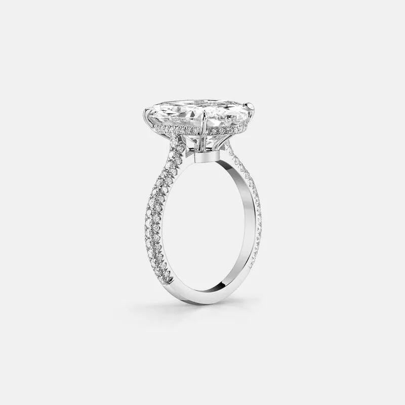 8.0 ct Oval Cut Diamond Hidden Halo Engagement Ring