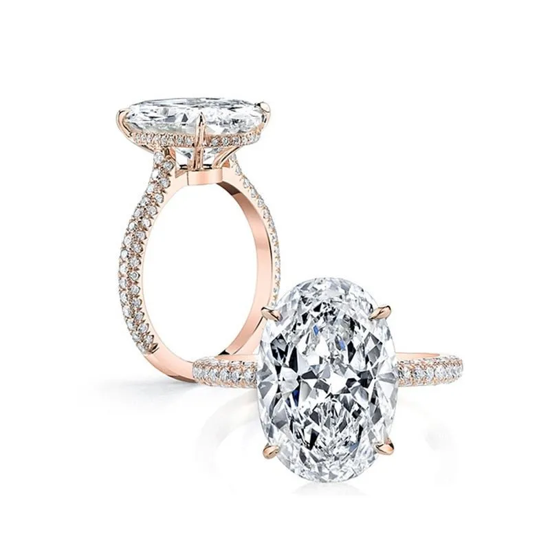 8.0 ct Oval Cut Diamond Hidden Halo Engagement Ring
