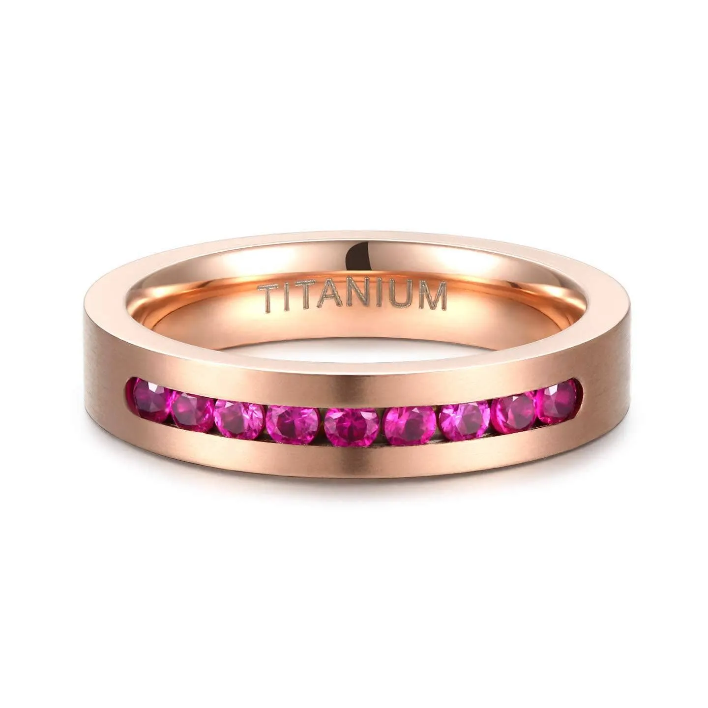 8mm Men's Diamond Titanium Wedding Band