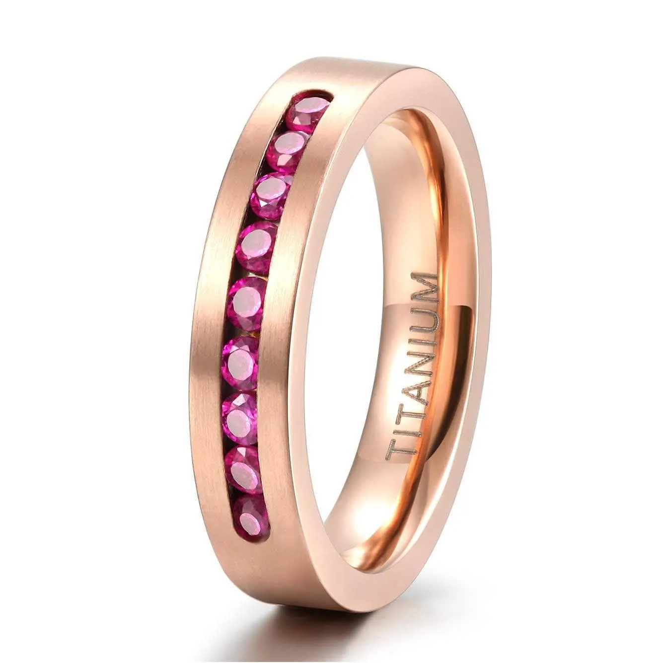 8mm Men's Diamond Titanium Wedding Band