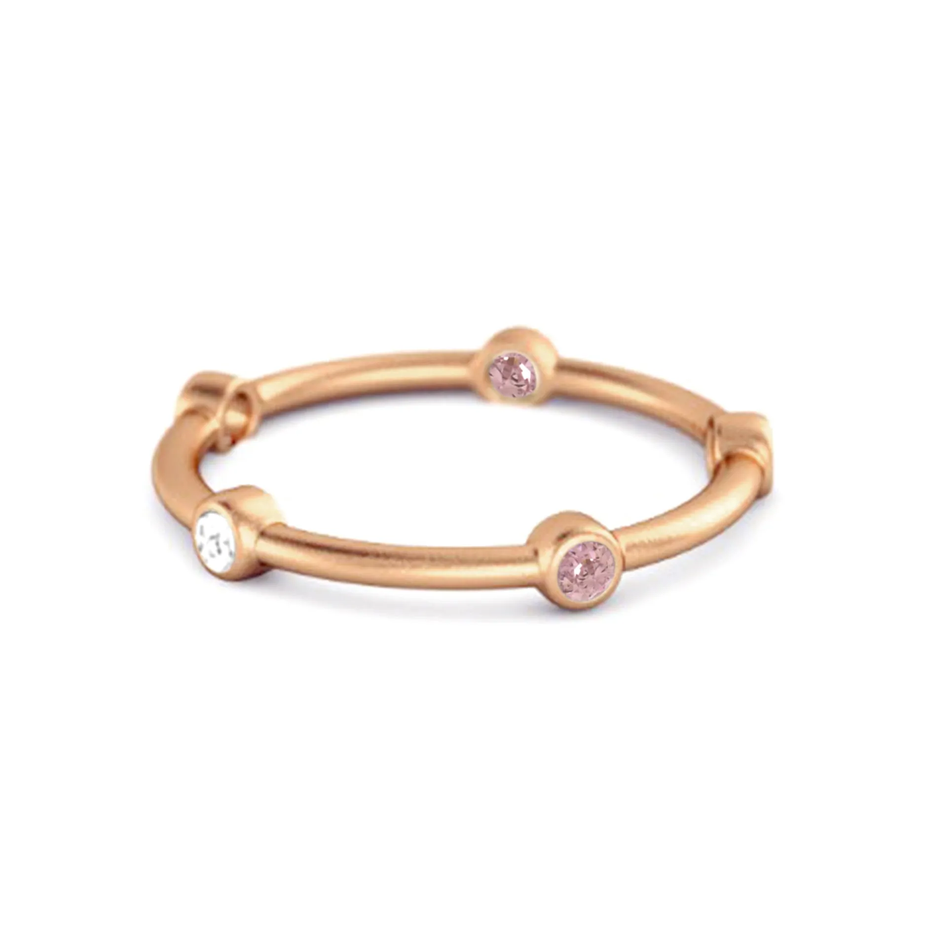 925 Sterling Silver 0.30 Ct Pink Zirconia Stackable Wedding Ring