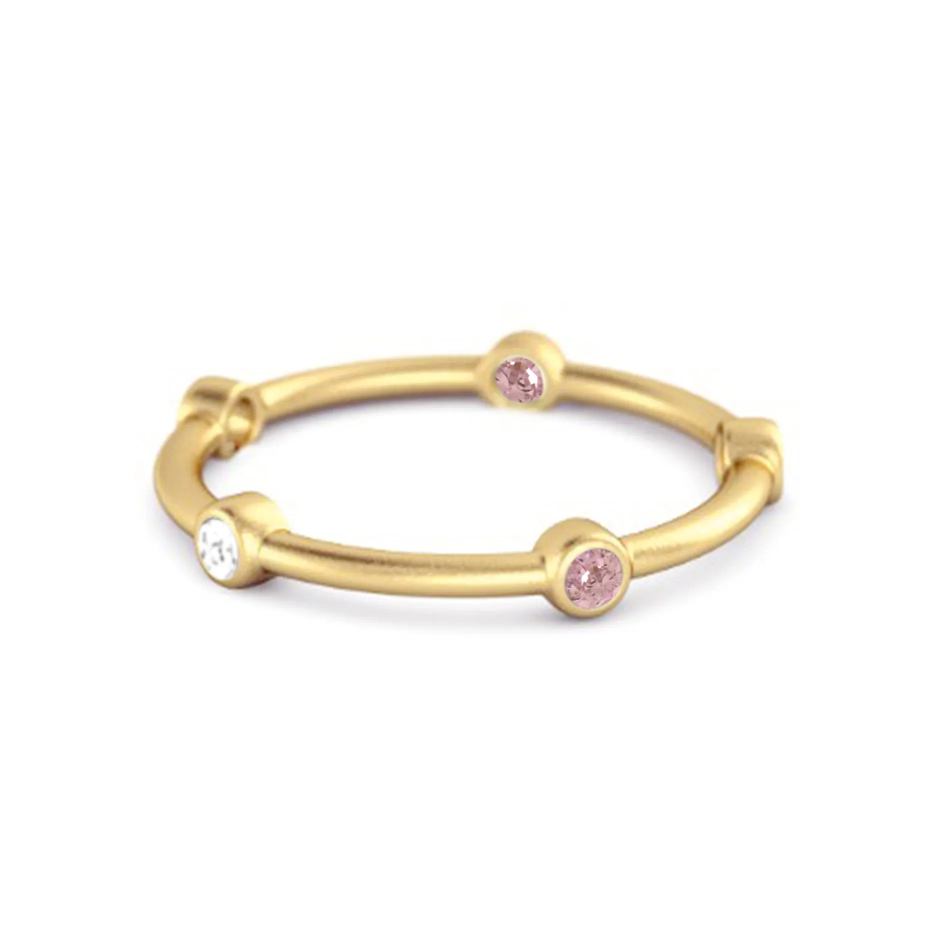 925 Sterling Silver 0.30 Ct Pink Zirconia Stackable Wedding Ring