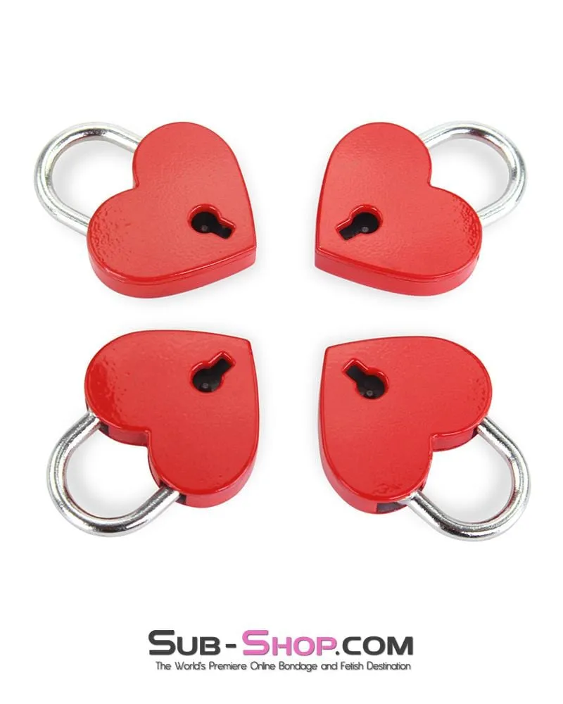 9724AE-SIS      Forced Feminization Sissy Accessory Red Heart Bondage Gear Padlock
