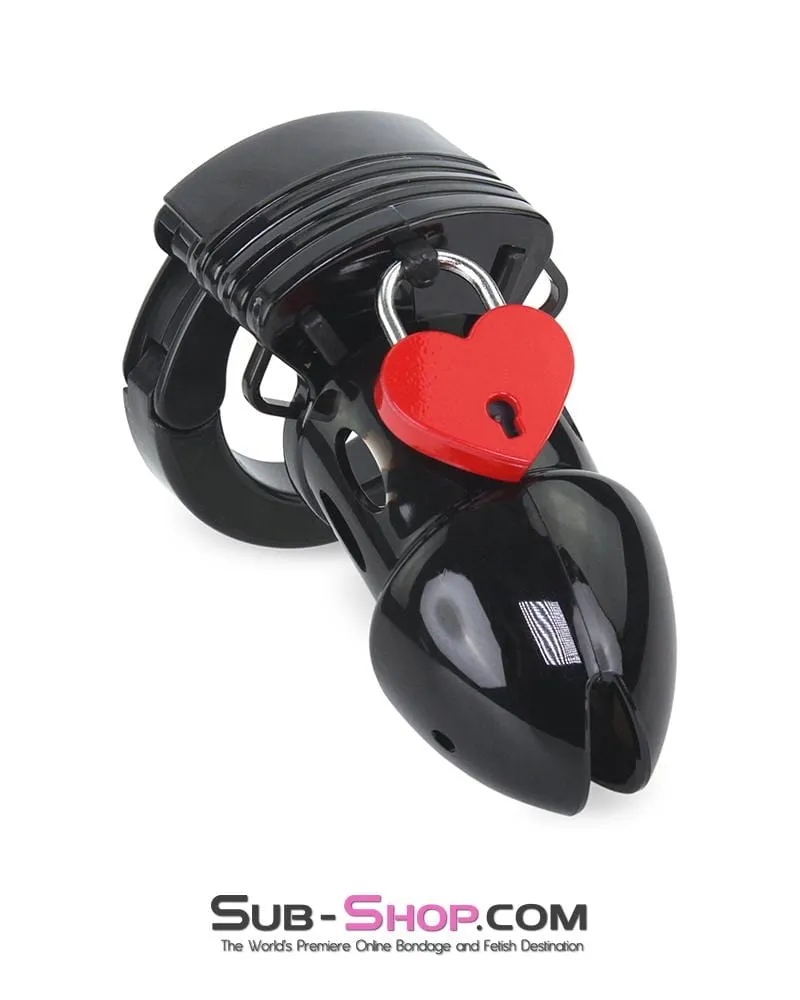 9724AE-SIS      Forced Feminization Sissy Accessory Red Heart Bondage Gear Padlock