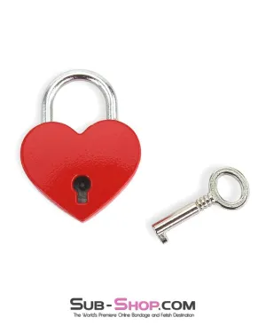 9724AE-SIS      Forced Feminization Sissy Accessory Red Heart Bondage Gear Padlock