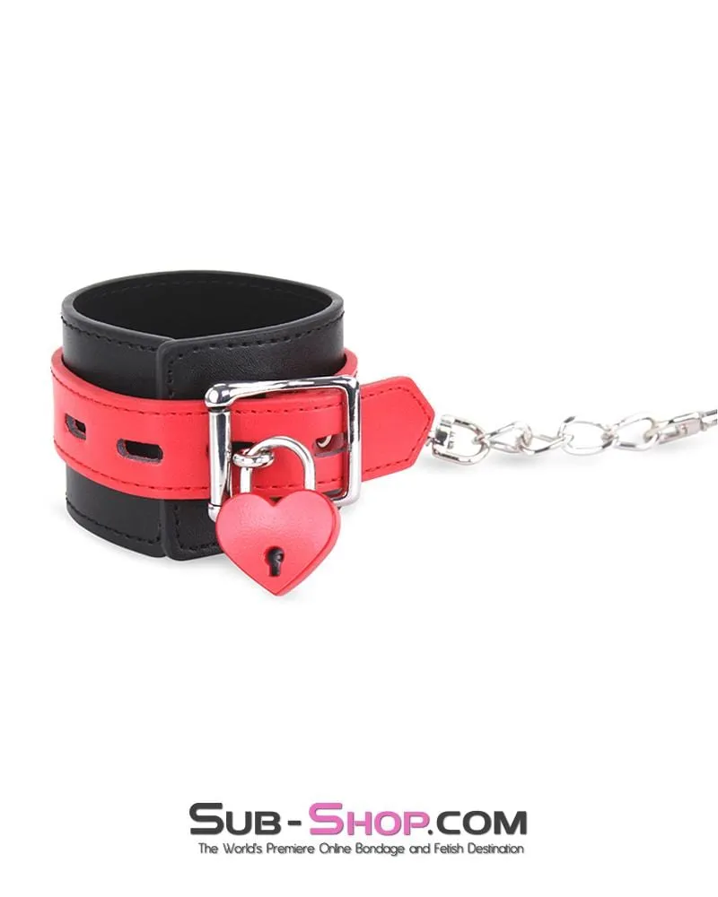 9724AE-SIS      Forced Feminization Sissy Accessory Red Heart Bondage Gear Padlock
