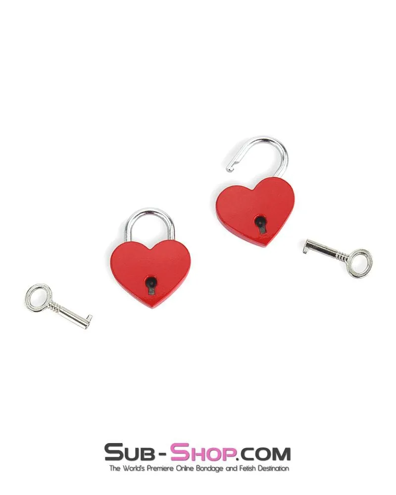 9724AE-SIS      Forced Feminization Sissy Accessory Red Heart Bondage Gear Padlock