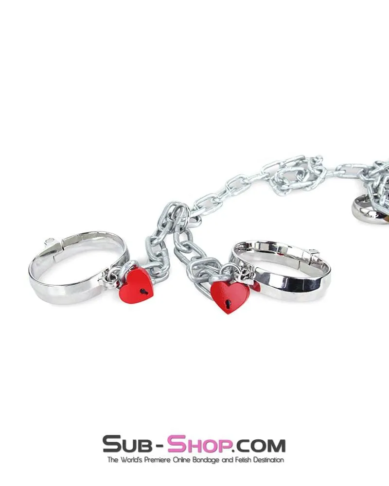 9724AE-SIS      Forced Feminization Sissy Accessory Red Heart Bondage Gear Padlock
