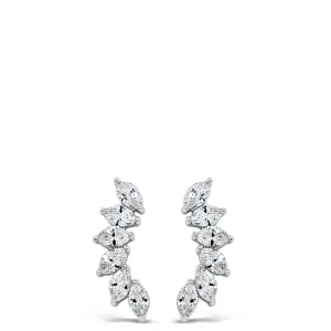 Absolute Sterling Silver Floral Curve Earrings