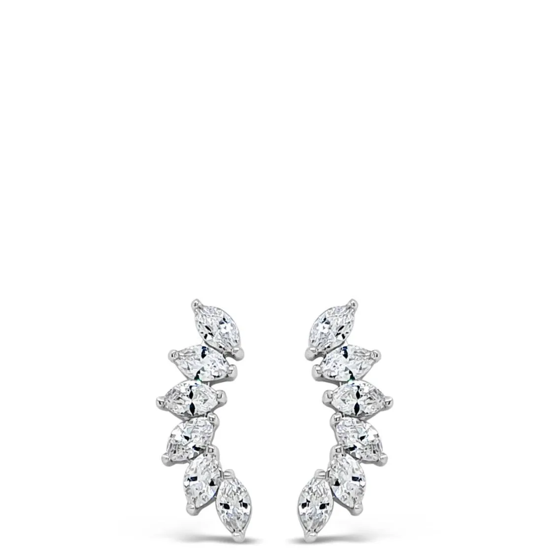 Absolute Sterling Silver Floral Curve Earrings