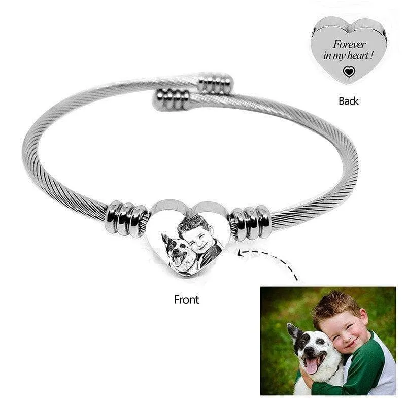 Adjustable Titanium Photo Bracelet