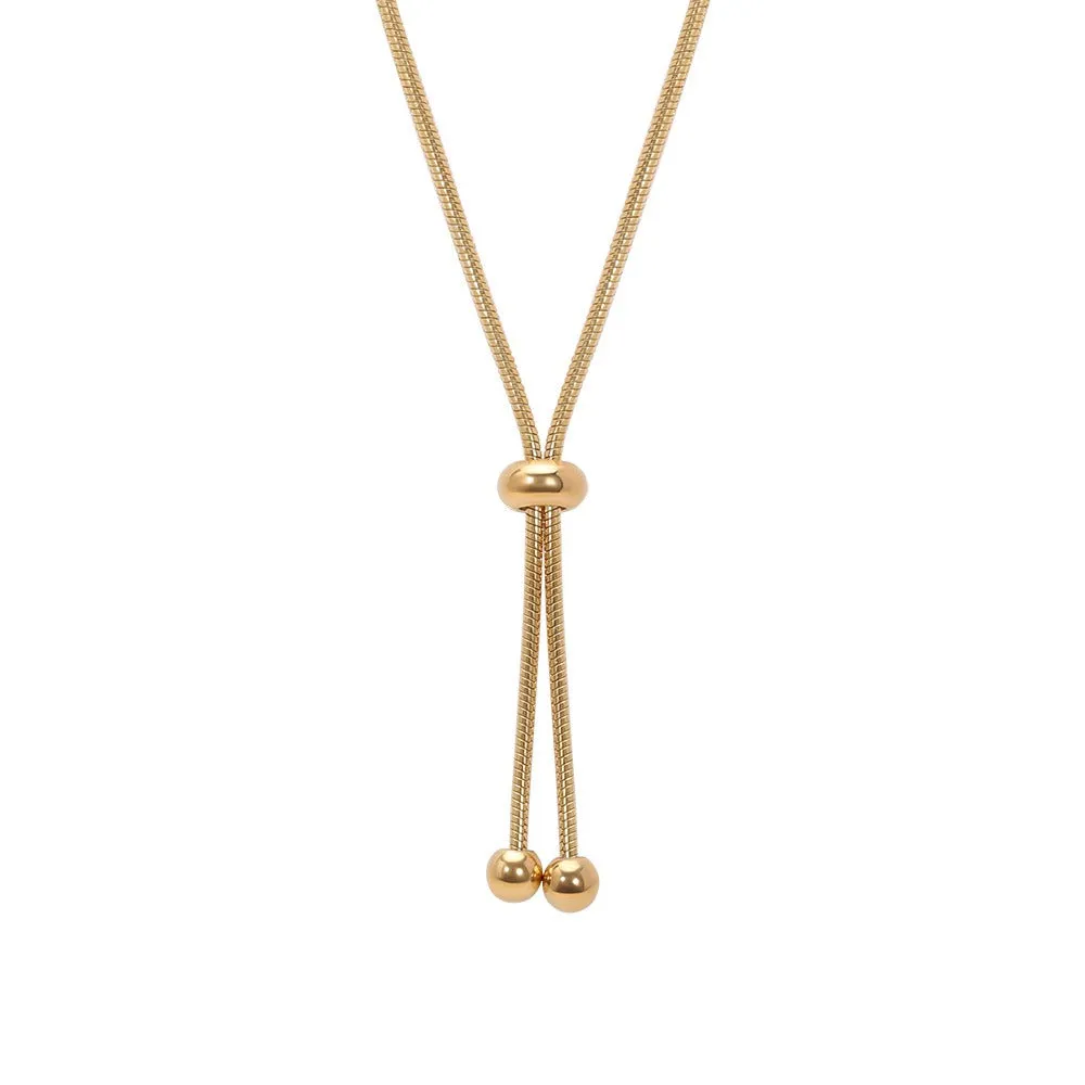 Adjustable Titanium Steel Snake Bone Chain Necklace