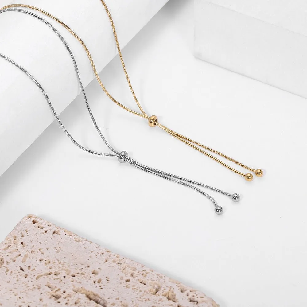 Adjustable Titanium Steel Snake Bone Chain Necklace