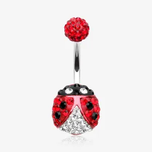 Adorable Lady Bug Multi-Gem Sparkle Belly Button Ring