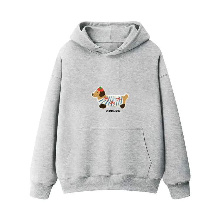 AG Cartoon Embroidery Dog Hoodie