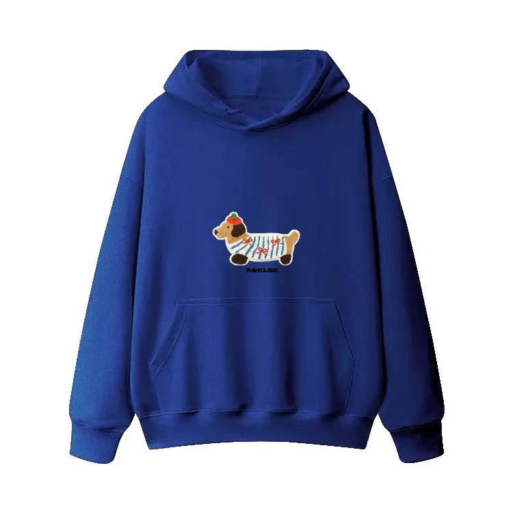 AG Cartoon Embroidery Dog Hoodie