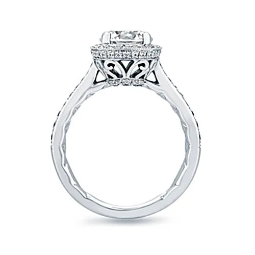 A.JAFFE 18K White Gold Ornate Basket Halo Engagement Ring ME2052Q/142