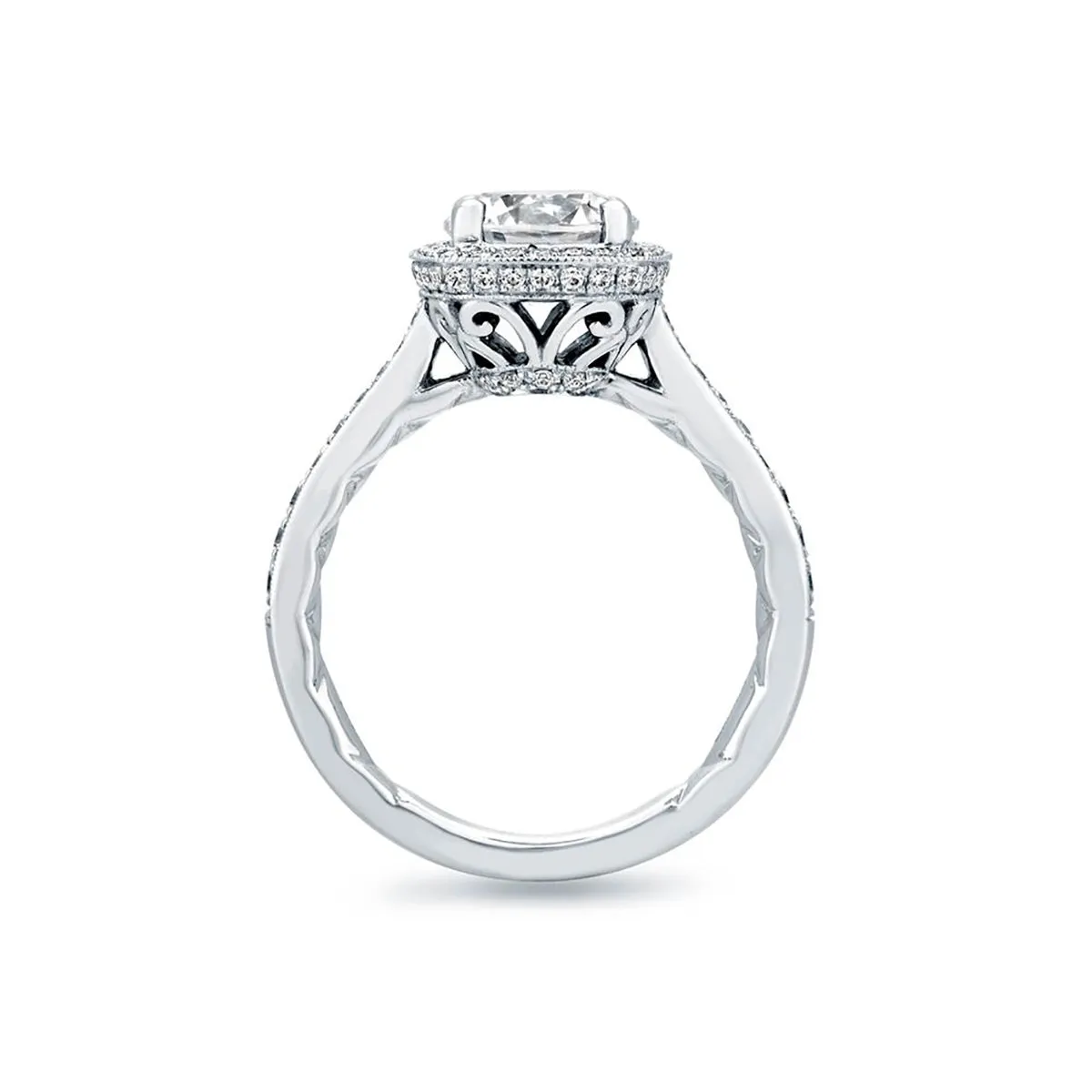 A.Jaffe Ornate Basket Diamond Halo Quilted Engagement Ring ME2052Q/192
