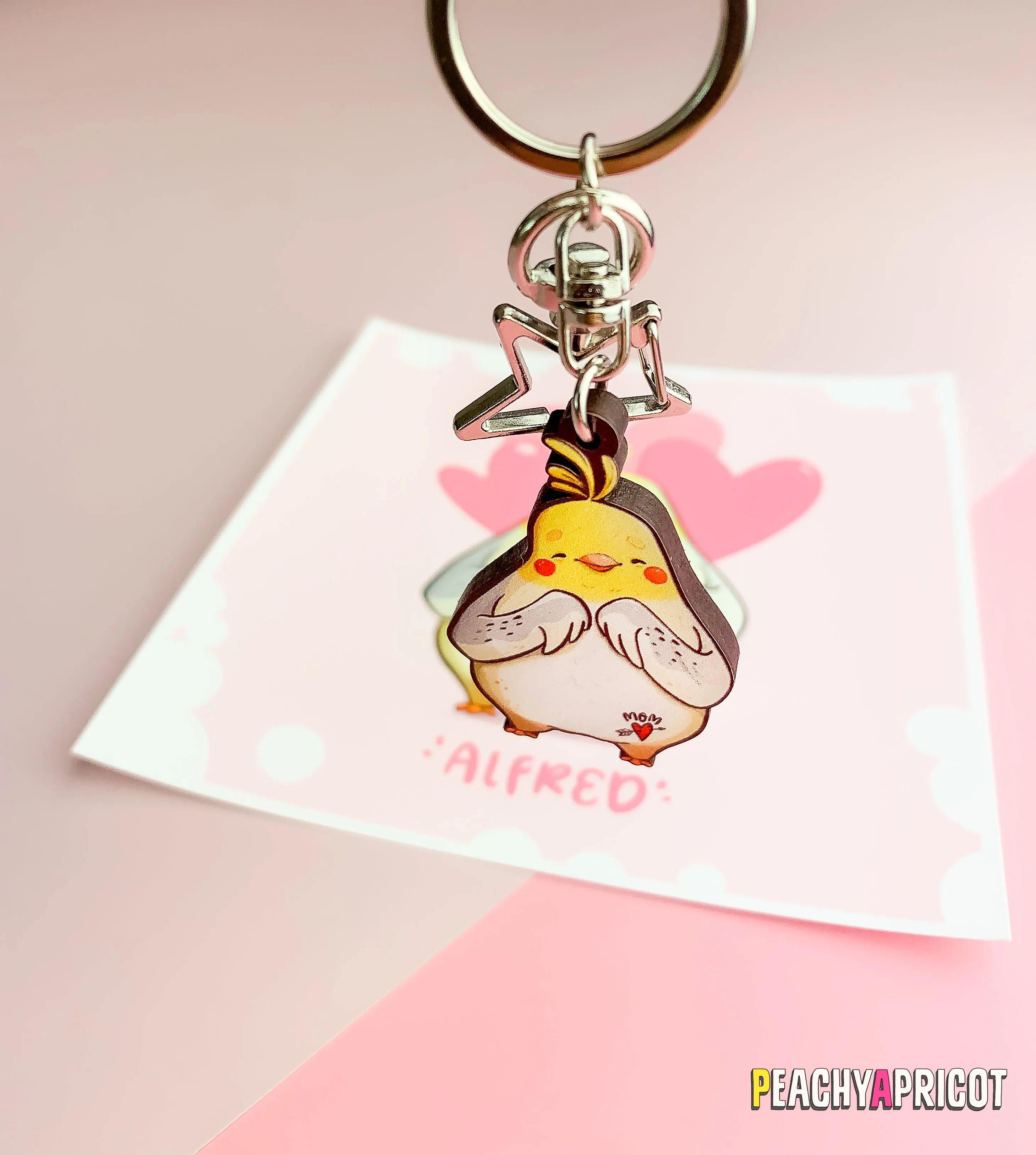 Alfred the Cockatiel Keychain