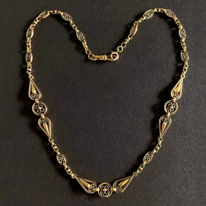 Antique French 18k Gold Ornate Link Chain