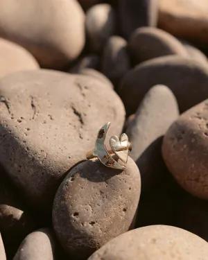 Artemis Moon & Heart Ring