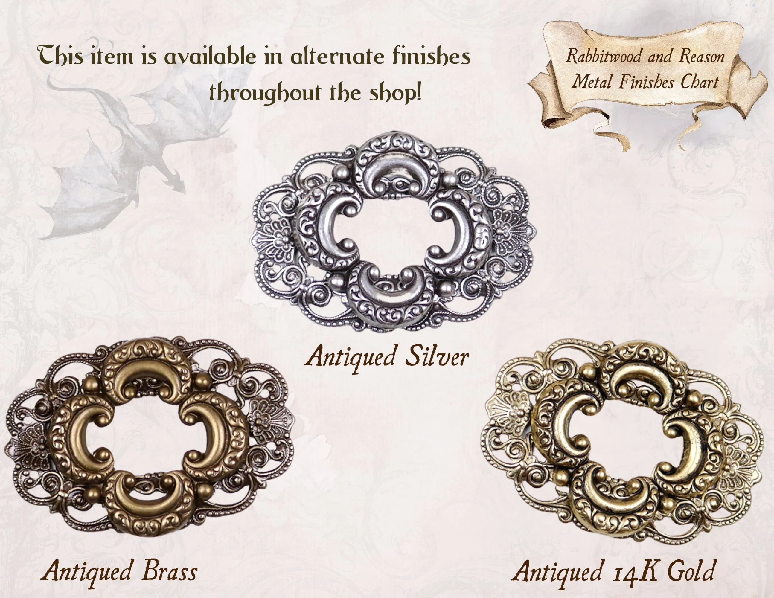 Avalon Ornate Necklace - Antiqued Gold