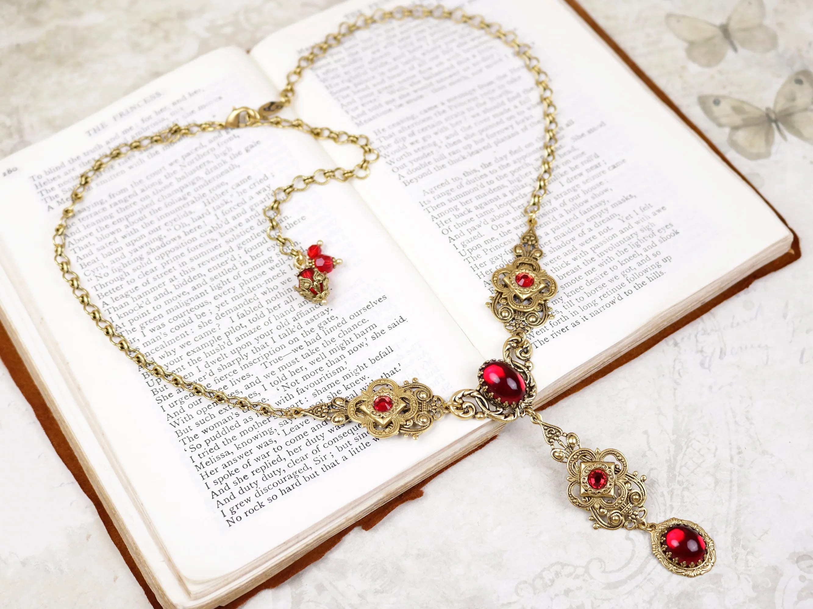 Avalon Ornate Necklace - Antiqued Gold