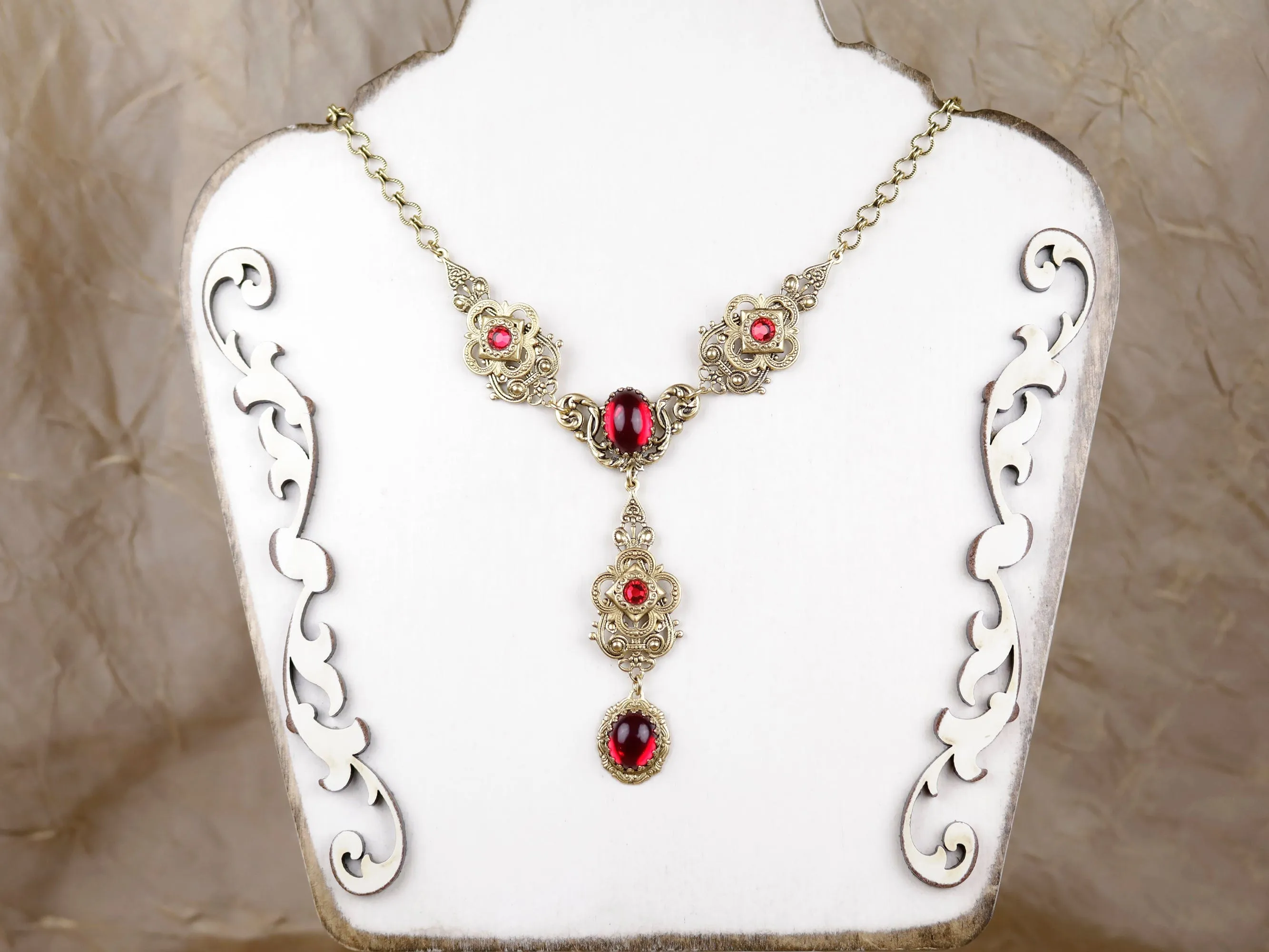 Avalon Ornate Necklace - Antiqued Gold