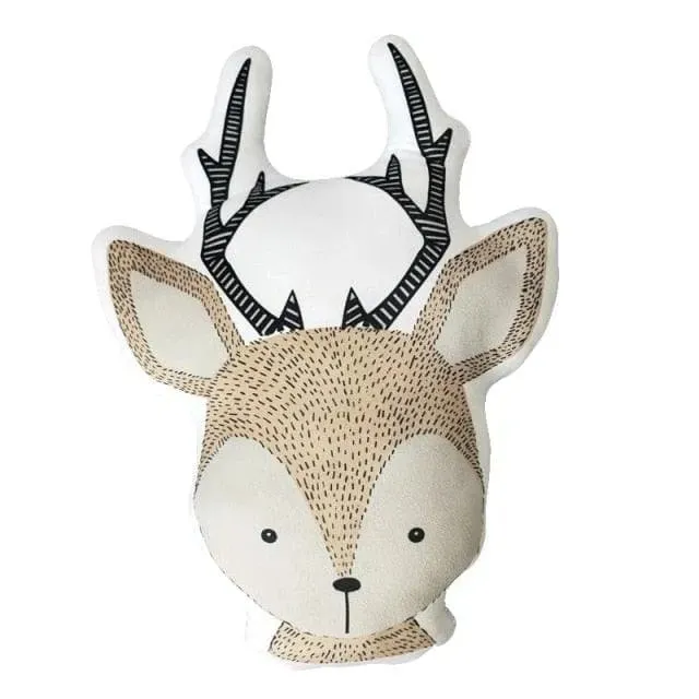 Baby Animal Faces Stuffed Plush Toy Pillows