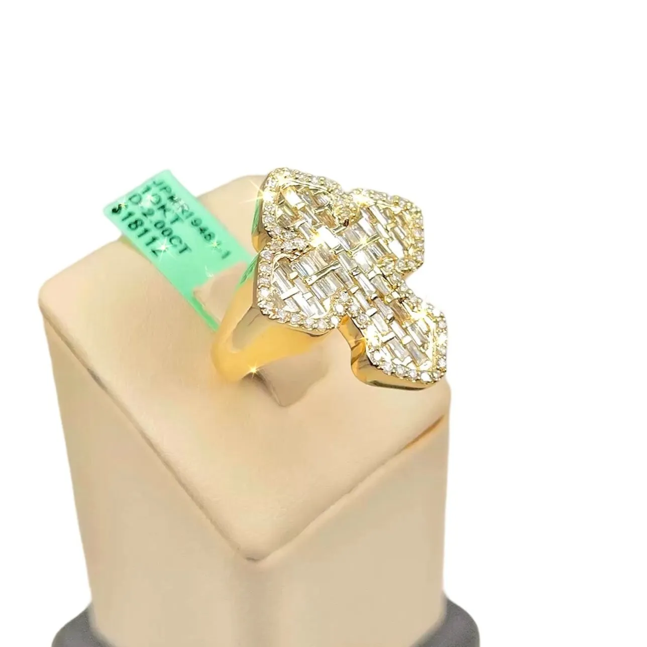 Baguette Diamond Chrome Harts Cross Ring