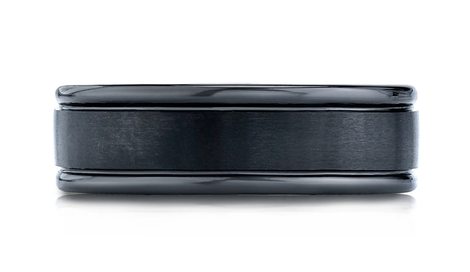 Benchmark Blackened Cobaltchrome 7mm Round Edge Satin Center Comfort-Fit Ring, (Sizes 6-14)