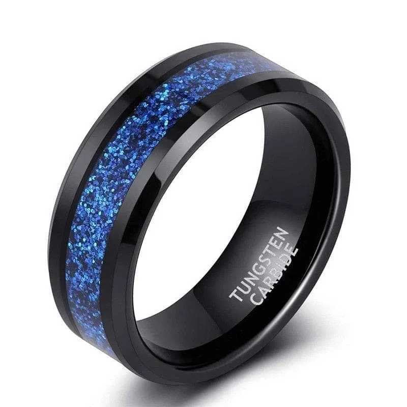 Beveled 8mm Tungsten Men's Wedding Band
