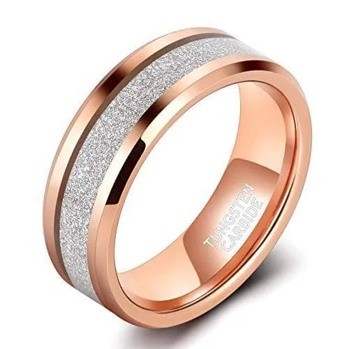 Beveled 8mm Tungsten Men's Wedding Band