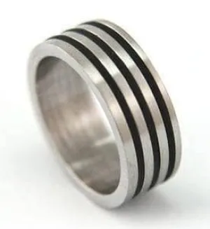 Biker Rubber Two Tone Men's Ring