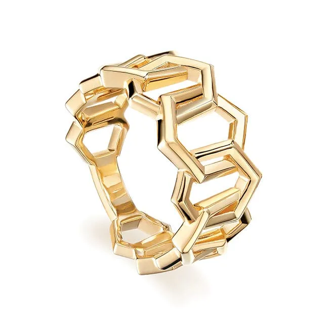 Birks Bee Chic Bold Yellow Gold Link Ring