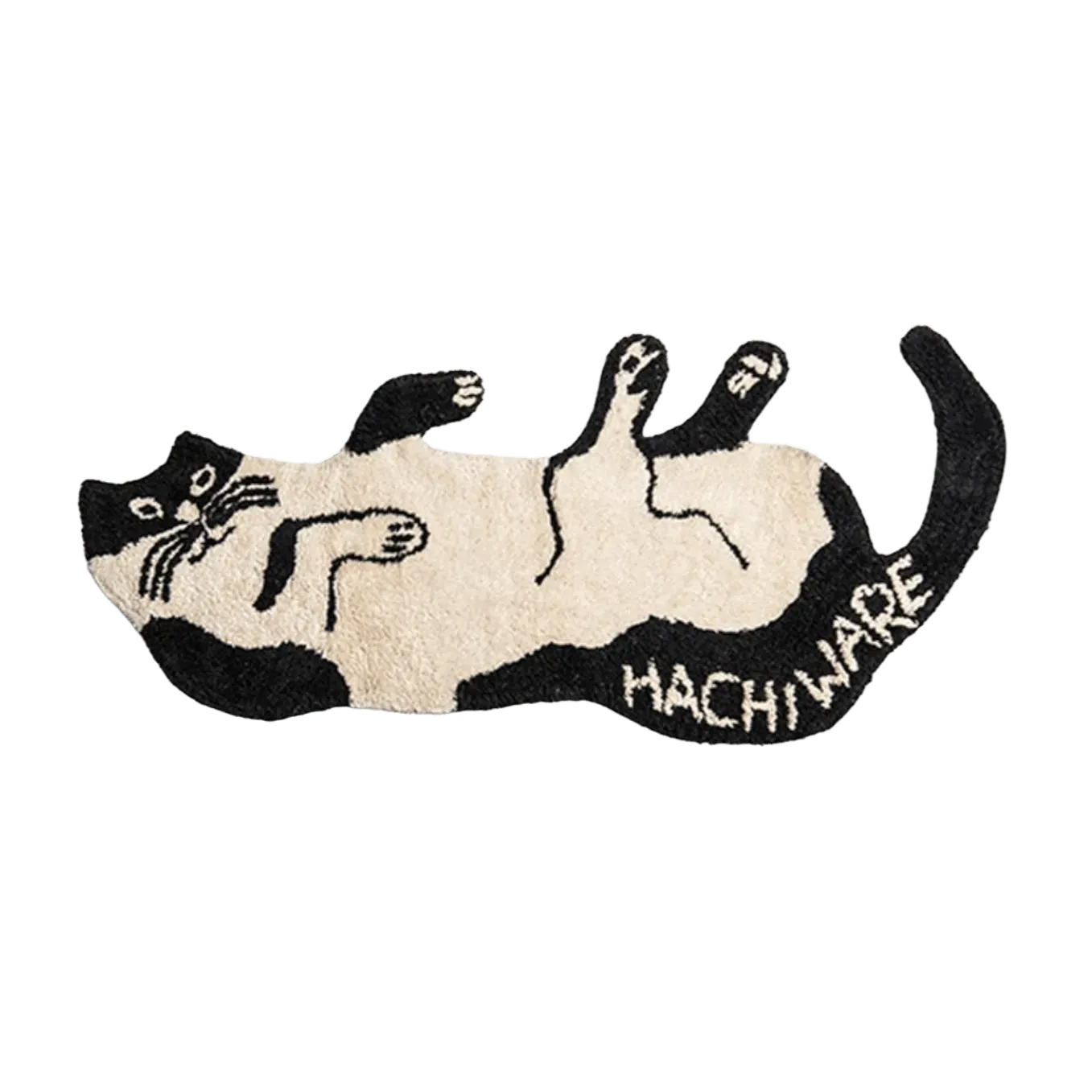 Black and White Cat Shaped Cotton Bath Mat